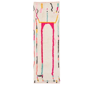 Pink Moroccan Runner rug- Hallway runner - Azilal Moroccan rug - Berber carpet  - Handmade rug
