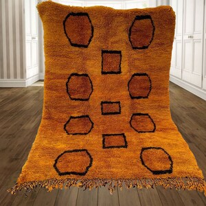 Beni Ourain rug mustard ,Moroccan rug , Berber carpet , Genuine Wool rug , Handmade rug, boho style, Area rug