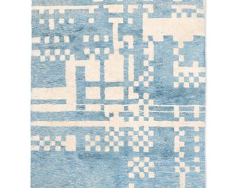 Handknotted Beni Ourain Wool Rug: Authentic Moroccan Berber Design