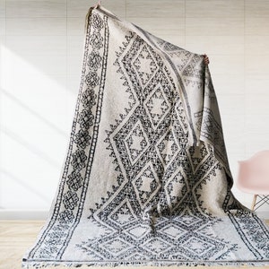 Großer Marokkanischer Teppich, Beni Ourain Teppich Handgewebt 100% Wolle Teppich Bereich Teppiche marokkanischer Berber Teppich Bodenteppich Tapis Berbere