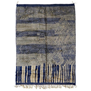 Blauer marokkanischer Teppich - Beni Ourain Teppich - Marokkanischer Teppich - Berberteppich - Tapis Berberteppich