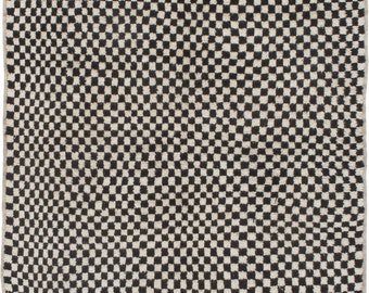 Moroccan Berber Checkered rug,black and white checkered  rug, Morrocan area rugs , checkerboard rug