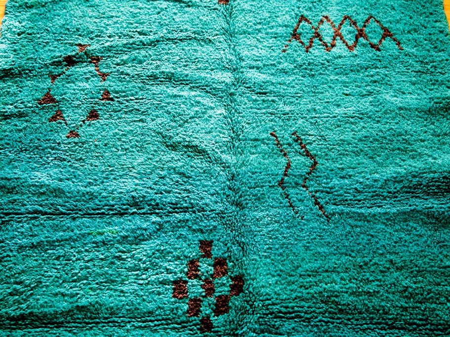 Moroccan Rug Turquoise Beni Ourain Rug Moroccan Rug 8x10 Etsy