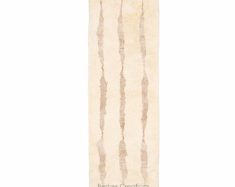 Moroccan Runner rug Beige and White -  Hallway runner - Moroccan rug - Berber carpet  - Handmade rug Neutral