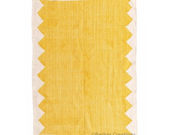 Handwoven Yellow Moroccan Kilim Rug – Flatweave Wool Rug