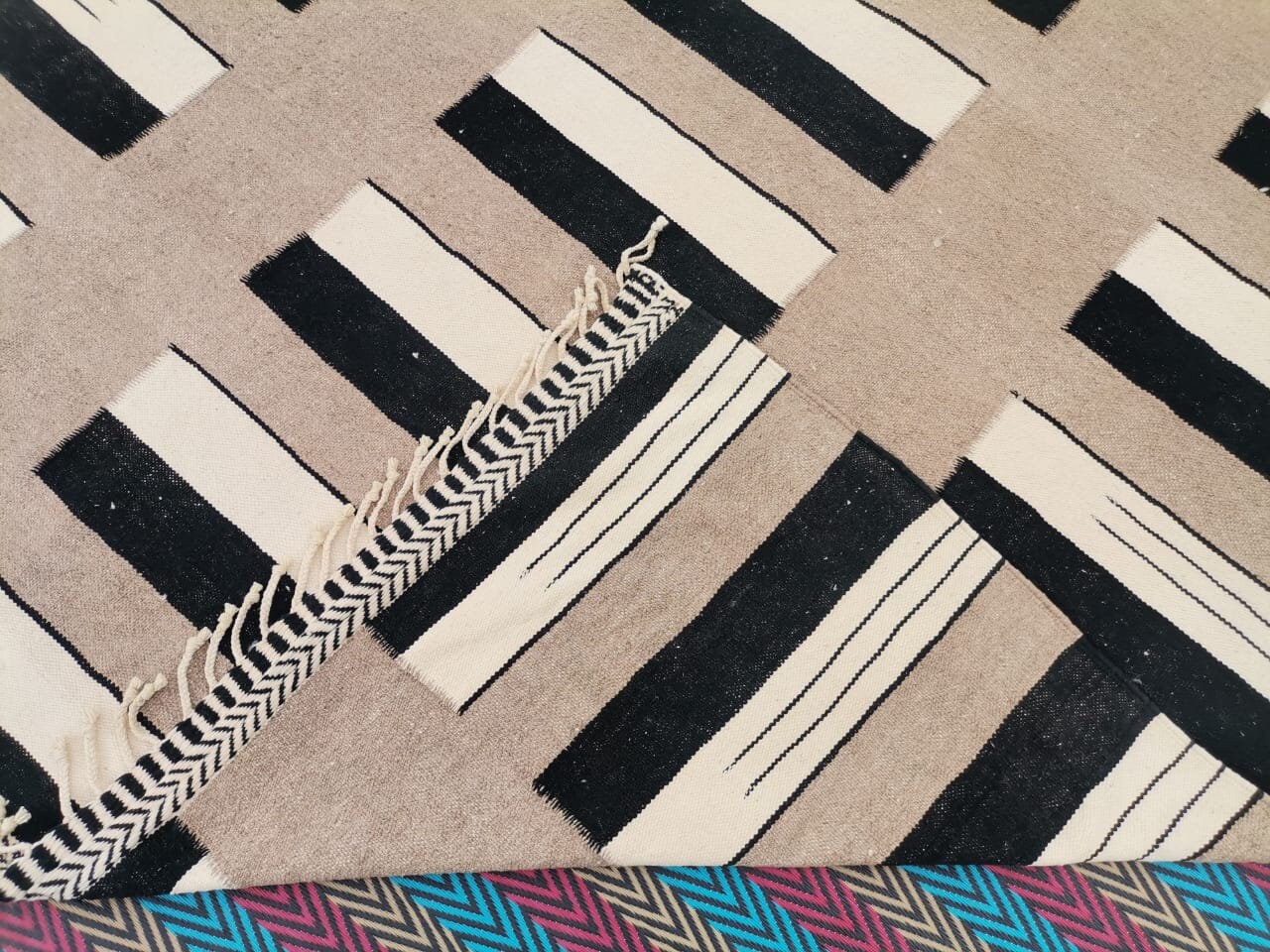 モロッコ ウール キリム ラグ 約54〜57×95cm アンティーク モロッコ