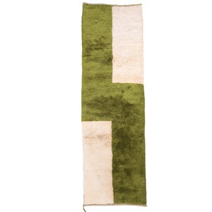 Green Moroccan Runner rug- Hallway runner - Moroccan rug - Berber carpet  - Handmade rug