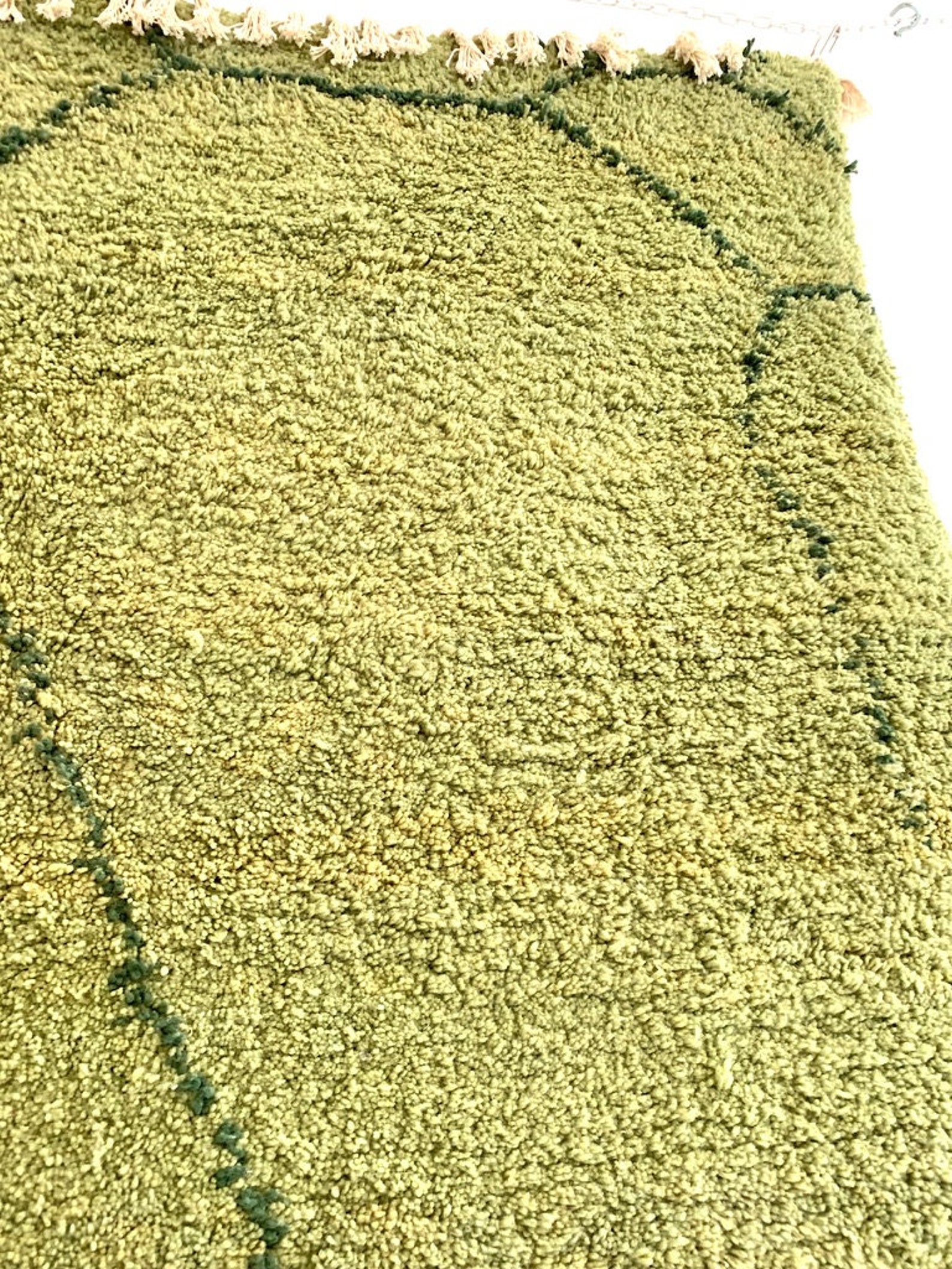 Moroccan Rug Green Berber Carpet Genuine Wool Rug Green Etsy