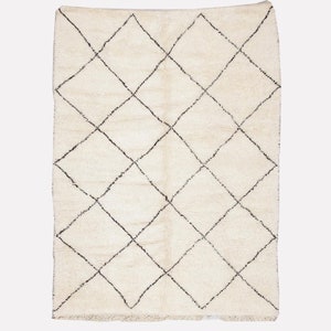 Moroccan beni ourain rug, Black & white Berber rug ,Moroccan rug, diamond moroccan rug ,beni ourain rug,area rug , large moroccan rug