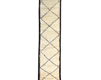 Beni ourain Moroccan Runner rug- Hallway runner - Moroccan rug - Berber carpet  - Handmade rug