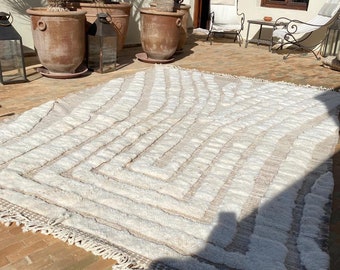 Handwoven Beni Ourain Rug 8x10, Moroccan Wool Area Rug