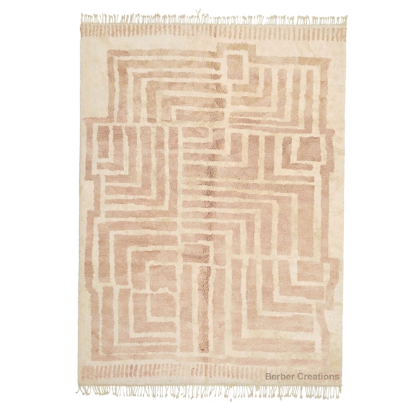 Moroccan  rug Beige, Neutral area rug, Handmade Berber Wool  Rug, Beni Mrirt Rug