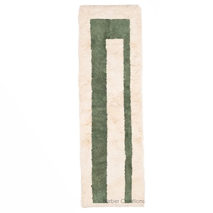 Green Moroccan Runner rug- Hallway runner - Moroccan rug - Berber carpet  - Handmade rug