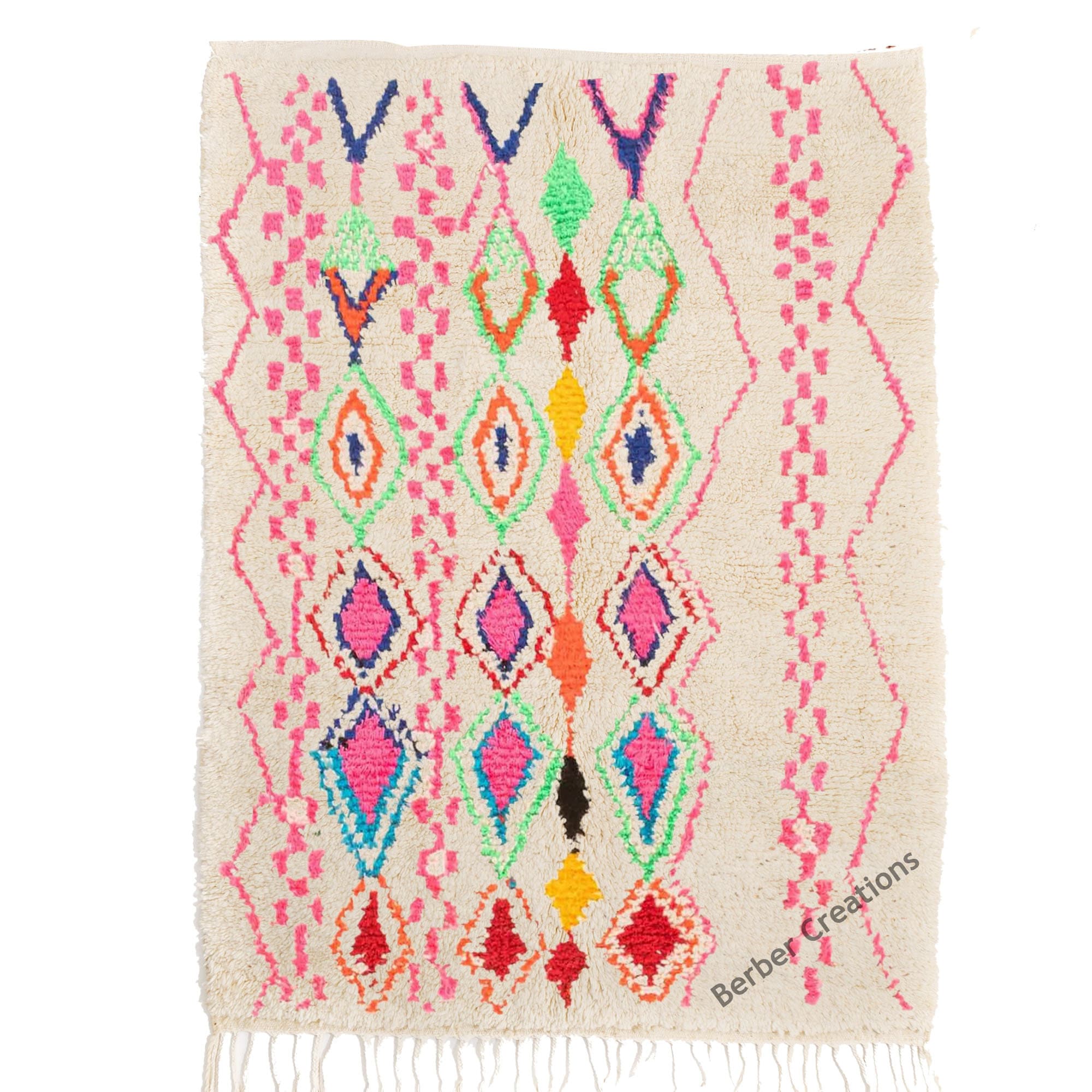Pink Rup Pattern Moroccan Pink Rug, Boho Chic Pink Azilal Wool Rug, Tribal Diamond ...