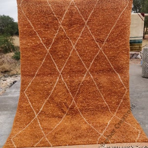 Moroccan rug orange, Berber carpet , Genuine Wool rug , orange blue area rug ,Handmade rug, boho style, Area rug, Tapis berbere, Teppich