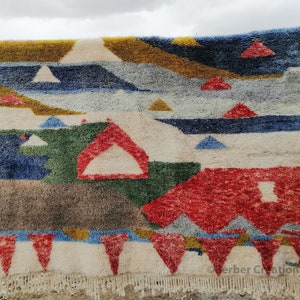 Abstract Moroccan wool rug, Soft Beni Mrirt rug, Handmade Beni rug, Abstract Area rug, Berber wool rug