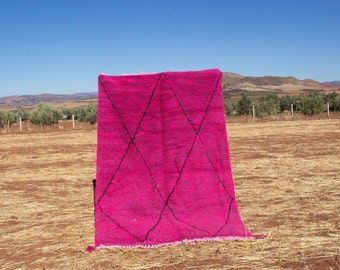 Pink Moroccan rug, Beni ourain moroccan rug , moroccan carpet , moroccan berber rug , azilal rug, area rugs