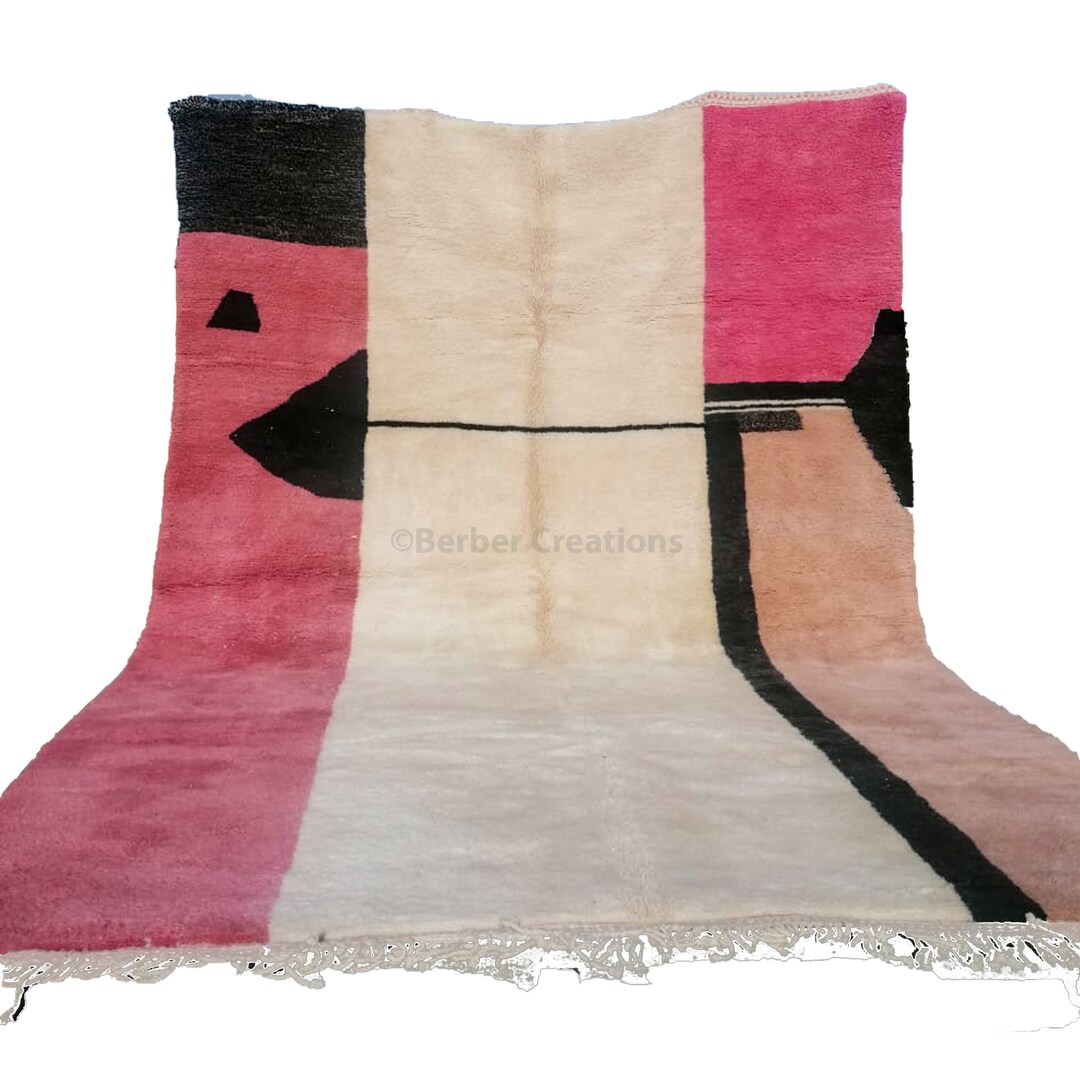 Moroccan Rug Pink, Pink Berber Rug, Beni Mrirt Rug, Atlas Rug, Handmade ...