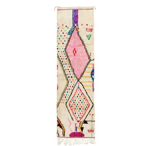 Pink Moroccan Runner rug- Hallway runner - Azilal Moroccan rug - Berber carpet  - Handmade rug