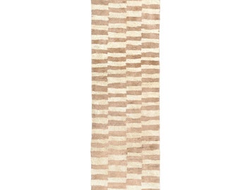 Moroccan rug runner Beige and White, Runner Rug, Beni Mrirt Runner rug- Hallway runner