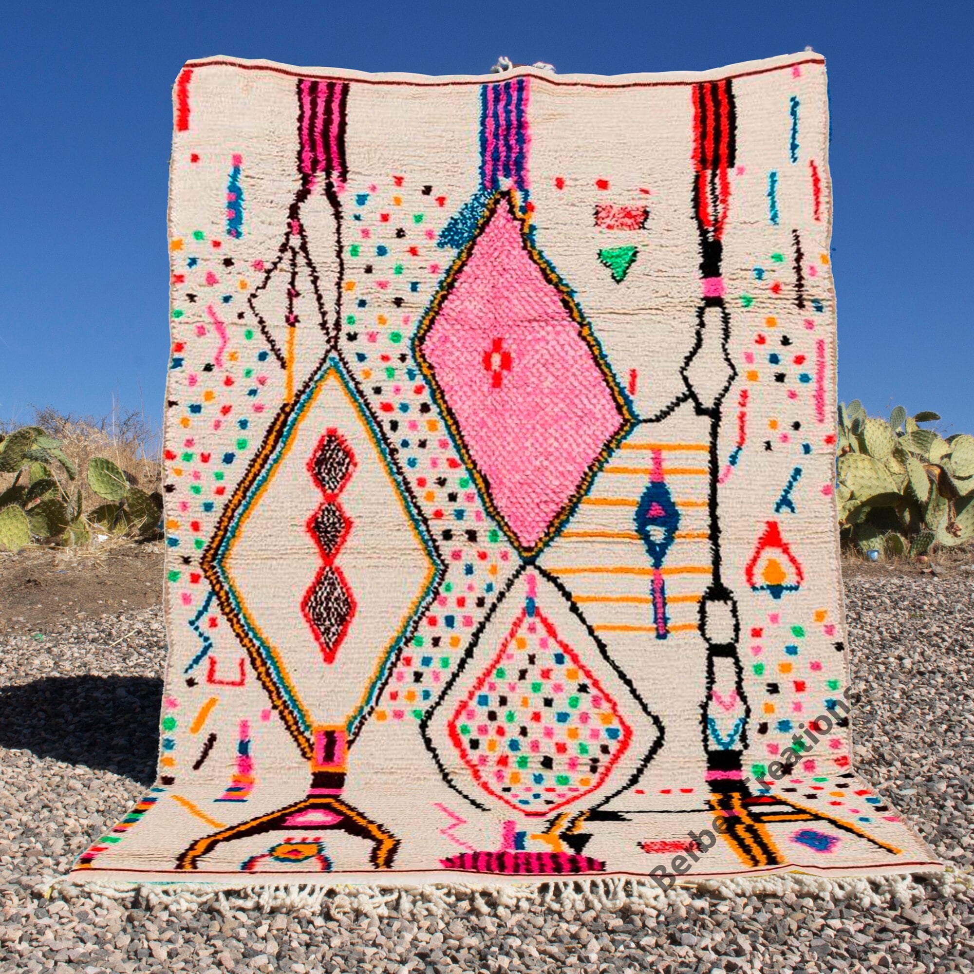 Tapis berbère marocain ancien fait à la main, années 1930, 1P52 En