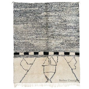 Handknotted Beni Ourain Rug: Authentic Moroccan Berber Wool