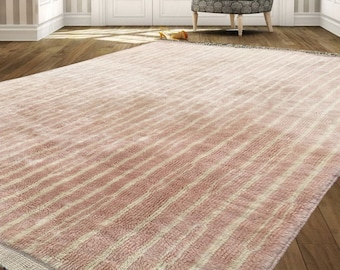Moroccan rug peach , Beni ourain Moroccan Peach rug, Peach Large rug, Morocco carpet