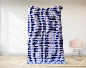 Moroccan rug blue , Handwoven Wool carpet , Azilal rug, moroccan carpet , moroccan berber rug , azilal rug, area rugs