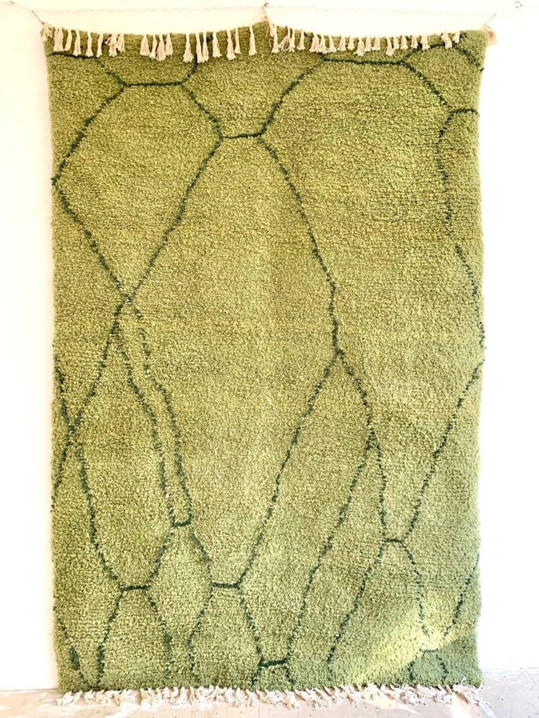Moroccan Rug Green , Berber Carpet , Genuine Wool Rug , Green Rug ,custom Size,handmade Rug