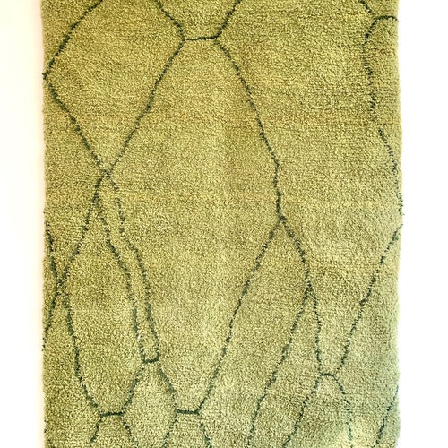 Moroccan Rug Green Berber Carpet Genuine Wool Rug Green Etsy