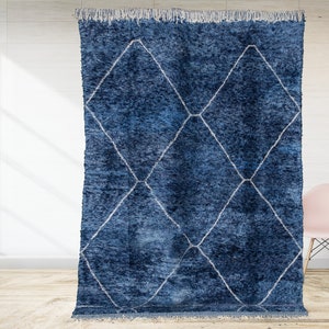 Moroccan Rug Blue, Berber Carpet , Beni Ourain Rug ,handmade Rug, Boho ...