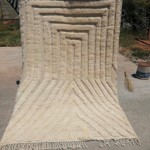 Moroccan rug 6x8 Ft, Wool Rug, Beni Ourain rug, Berber carpet, Genuine Wool rug, Beni ourain style, handmade tribal rug