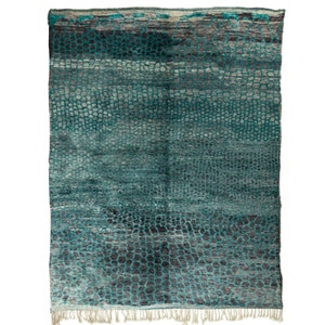 Beni ourain rug Gray, turquoise, Authentic Moroccan rug, Berber carpet, Handmade rug, Beni ourain style, Area rug, Tapis berbere, Teppich