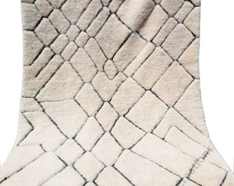 Moroccan Berber rug, black and white area rug, Morrocan area rugs , geometric are rug