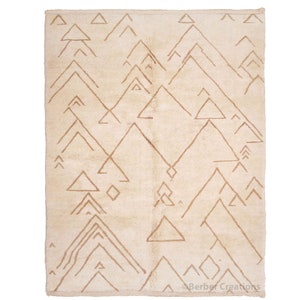 Contemporary Moroccan Rug, Beni Mrirt Rug, Handmade Wool Rug, Soft Berber Wool Rug