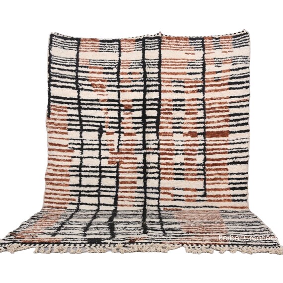 Grand Tapis Marocain Beni Ourain 6.5x9.8 Ft - Laine Multicolore - Fait Main Boho