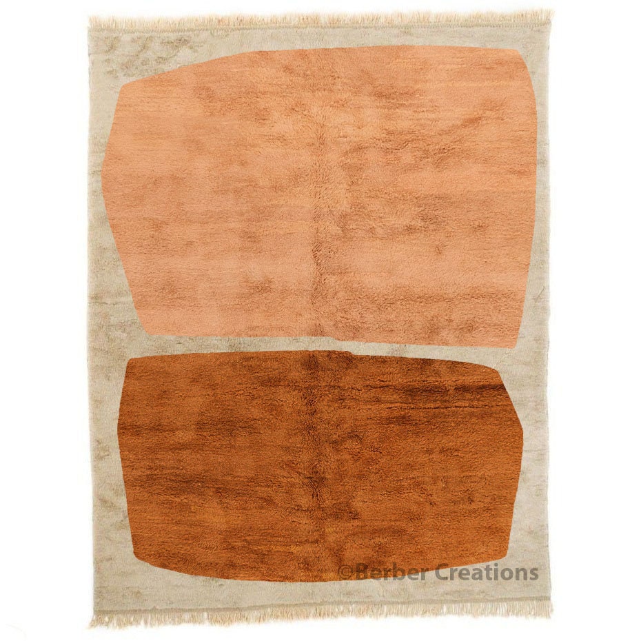 Rust Orange Moroccan rug , Rust orange Berber carpet , Genuine Wool rug , contemporary area rug, Handmade rug
