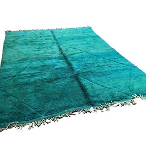 Stunning Turquoise Moroccan rug – Beni Ourain Style, Area Rug 8x10, berber rug,Authentic beni ouarain Rug