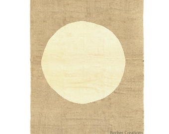 Handwoven Neutral Moroccan Kilim Rug – Brown and White Wool