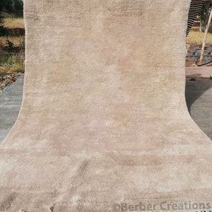 Solid Taupe Moroccan Area Rug, Beni Mrirt rug, Taupe Berber rug