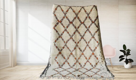 Authentic Moroccan rug , Berber carpet , Genuine Wool rug , Handmade rug, boho style, Area rug, Tapis berbere, Teppich