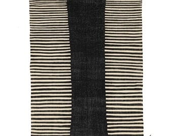 Kilim Moroccan Rug - flatweave  Rug - Kilim Woven Rug - Black and White kilim Rug  - Living Room Decor