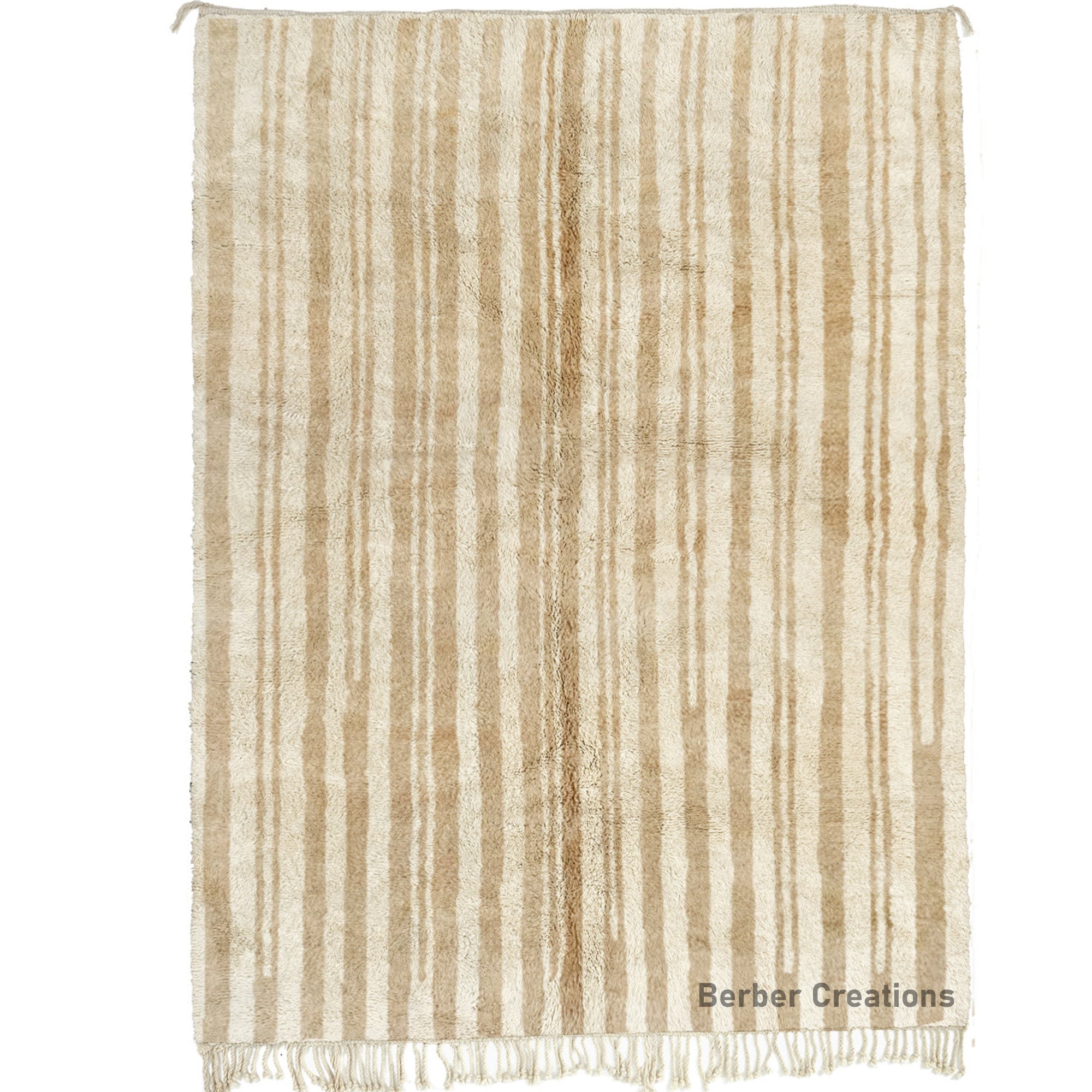 Striped Moroccan Rug, Beige Wool Rug, Handmade Berber Rug, Neutral Beni ...