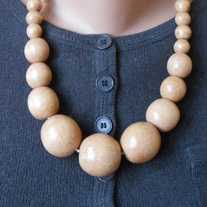 Neutral Beaded necklace, Handmade gift for women