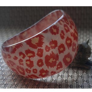 Leopard Print Lucite Bracelet, Chunky Bangle from 80s