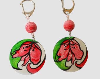 Flower earrings, Art nouveau jewelry