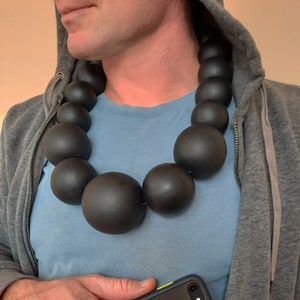 Extra Large Wooden necklace, Beaded Black Choker for men, Gift for him