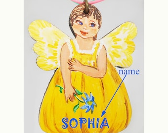 Wood Fairy Dolls. Name newborn gift