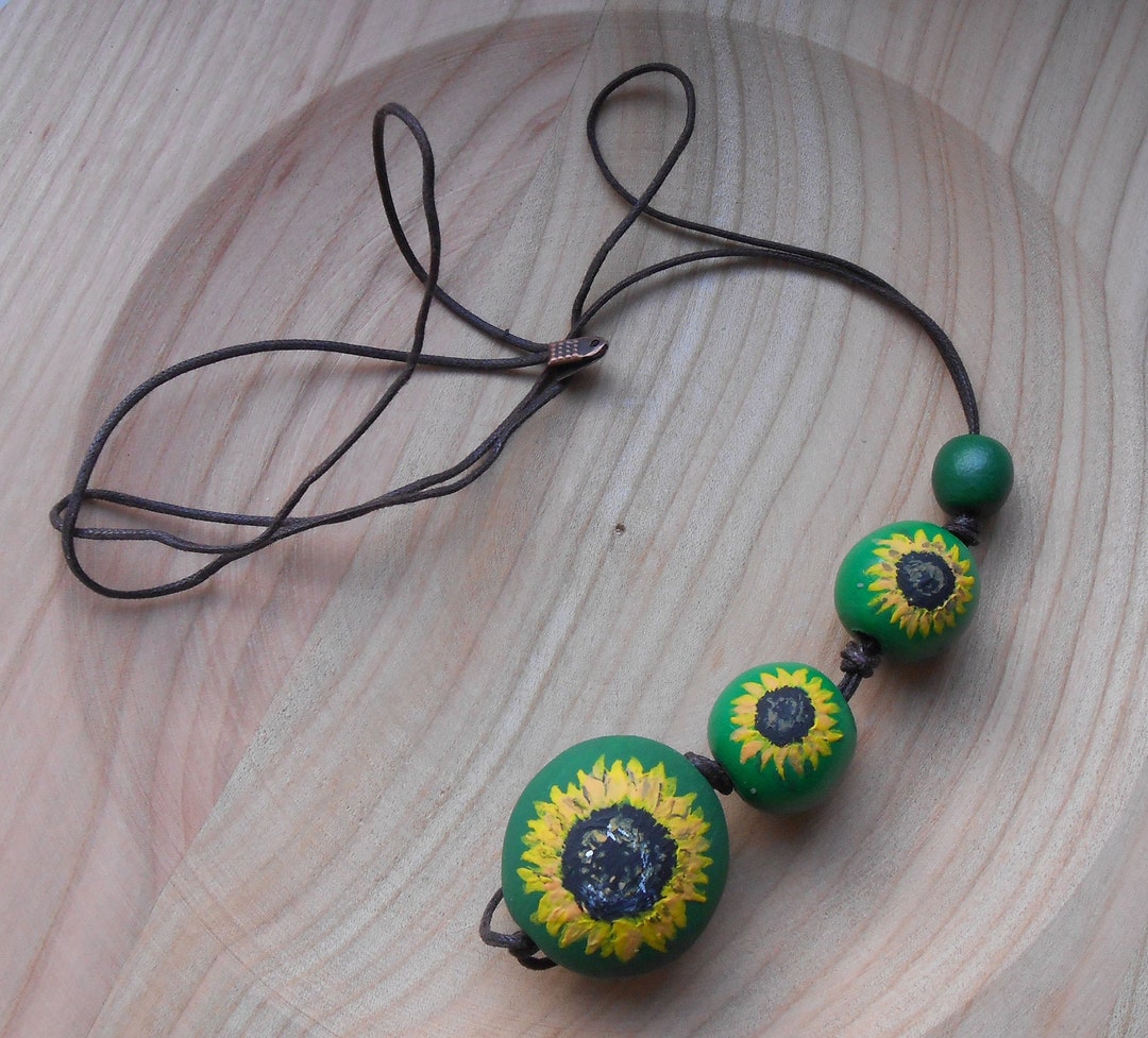 Colar Tea Collar con cordón de girasol, Discapacidades ocultas. - Etsy México