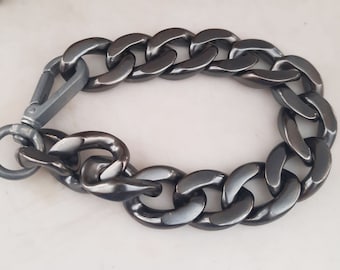 Bracciale pesante in acciaio inossidabile, stile nonno eclettico, regalo per il fidanzato